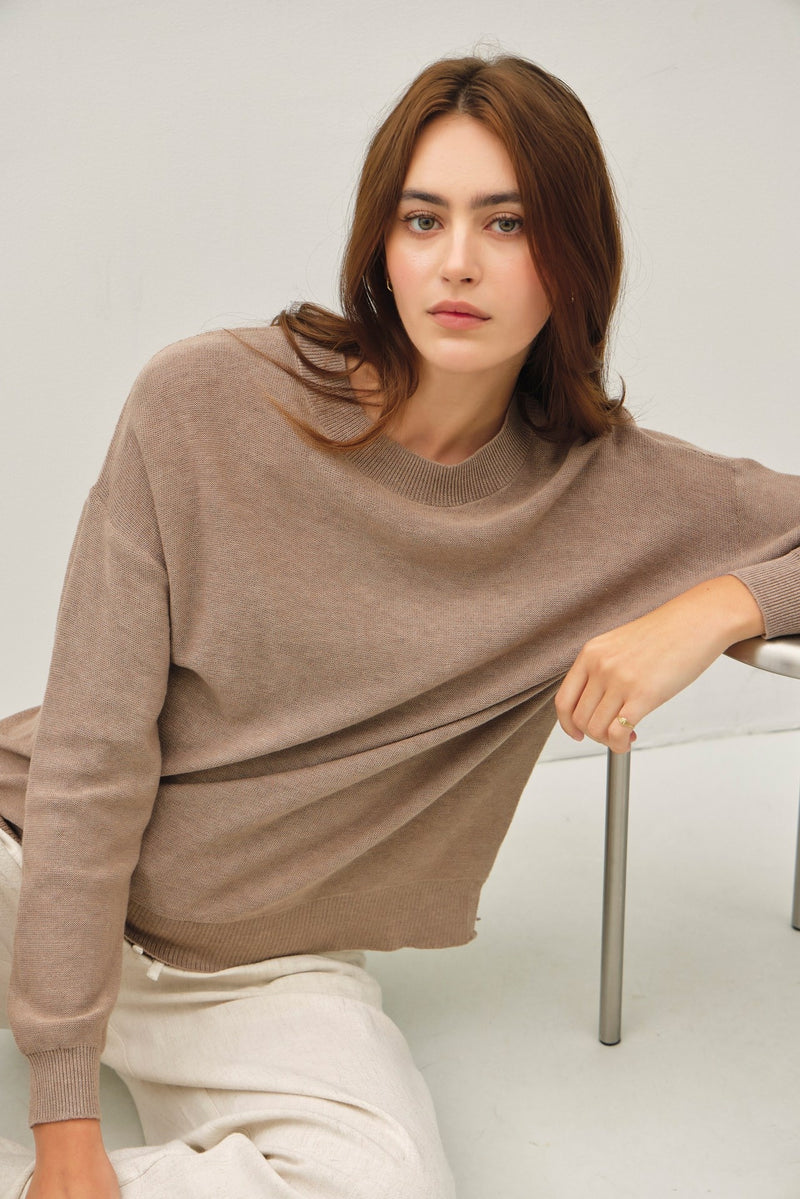 DROP SHOULDER SWEATER (available in 2 colors