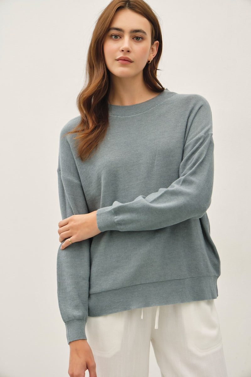 DROP SHOULDER SWEATER (available in 2 colors