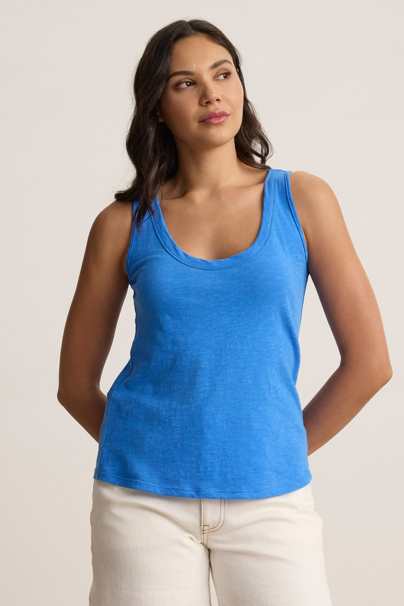 SCOOP NECK TANK TOP ( available in Oat only)