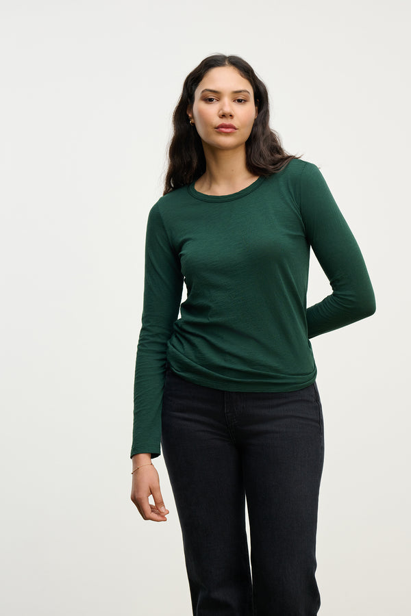 LONG SLEEVE CREW NECK TOP