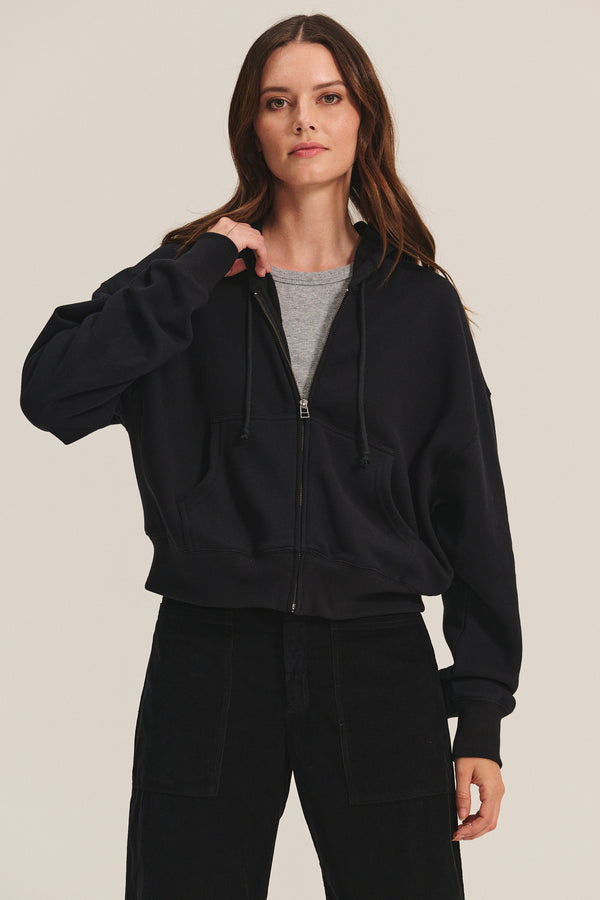 HOODED ZIP UP SWEAT JACKET