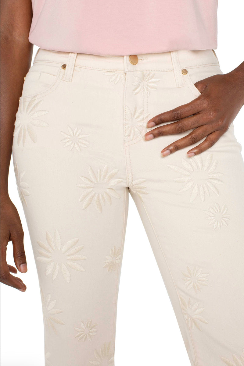 HANNAH CROP WITH ABSTRACT FLOWER