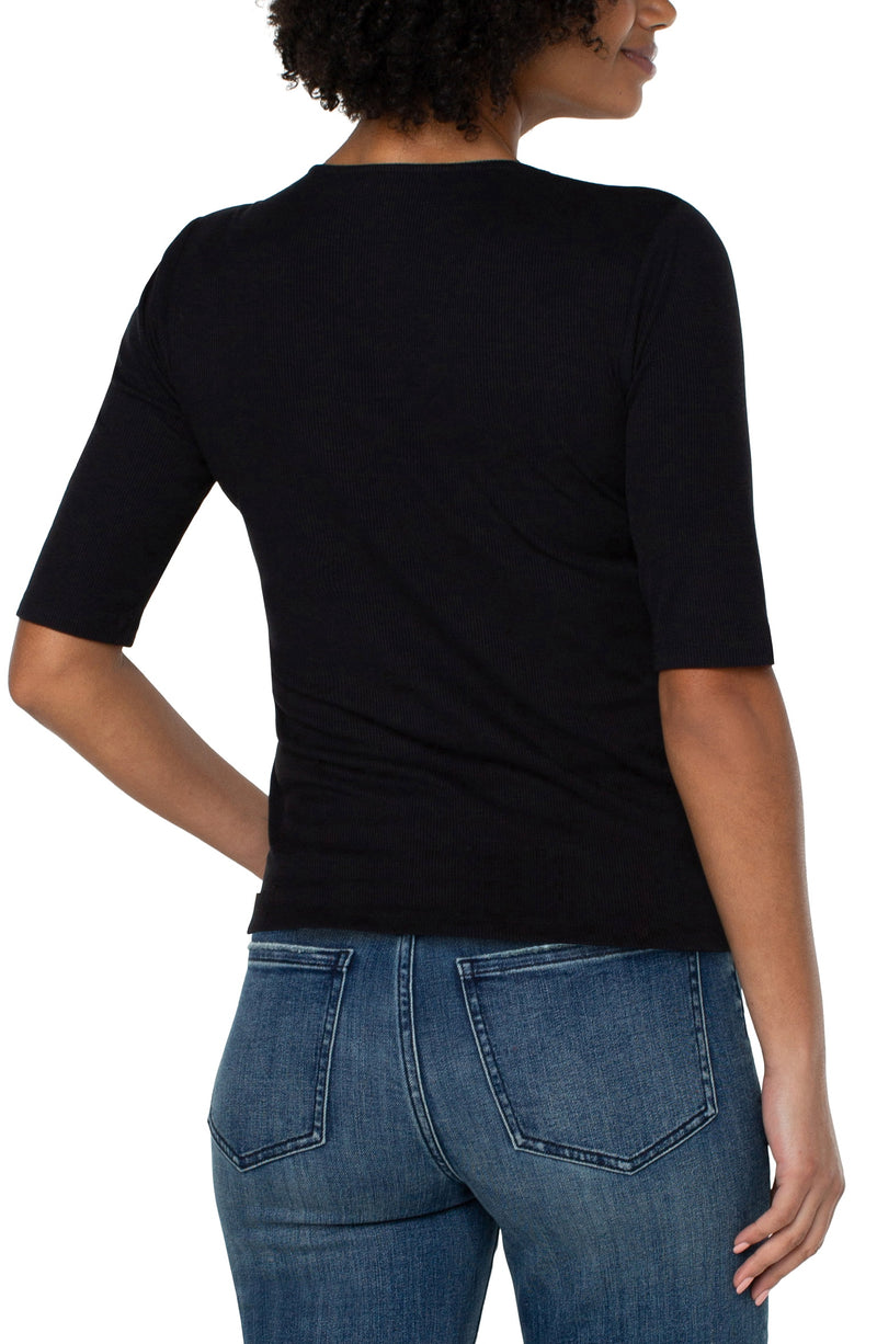 1/2 SLEEVE RIB KNIT TOP (available in more colors)