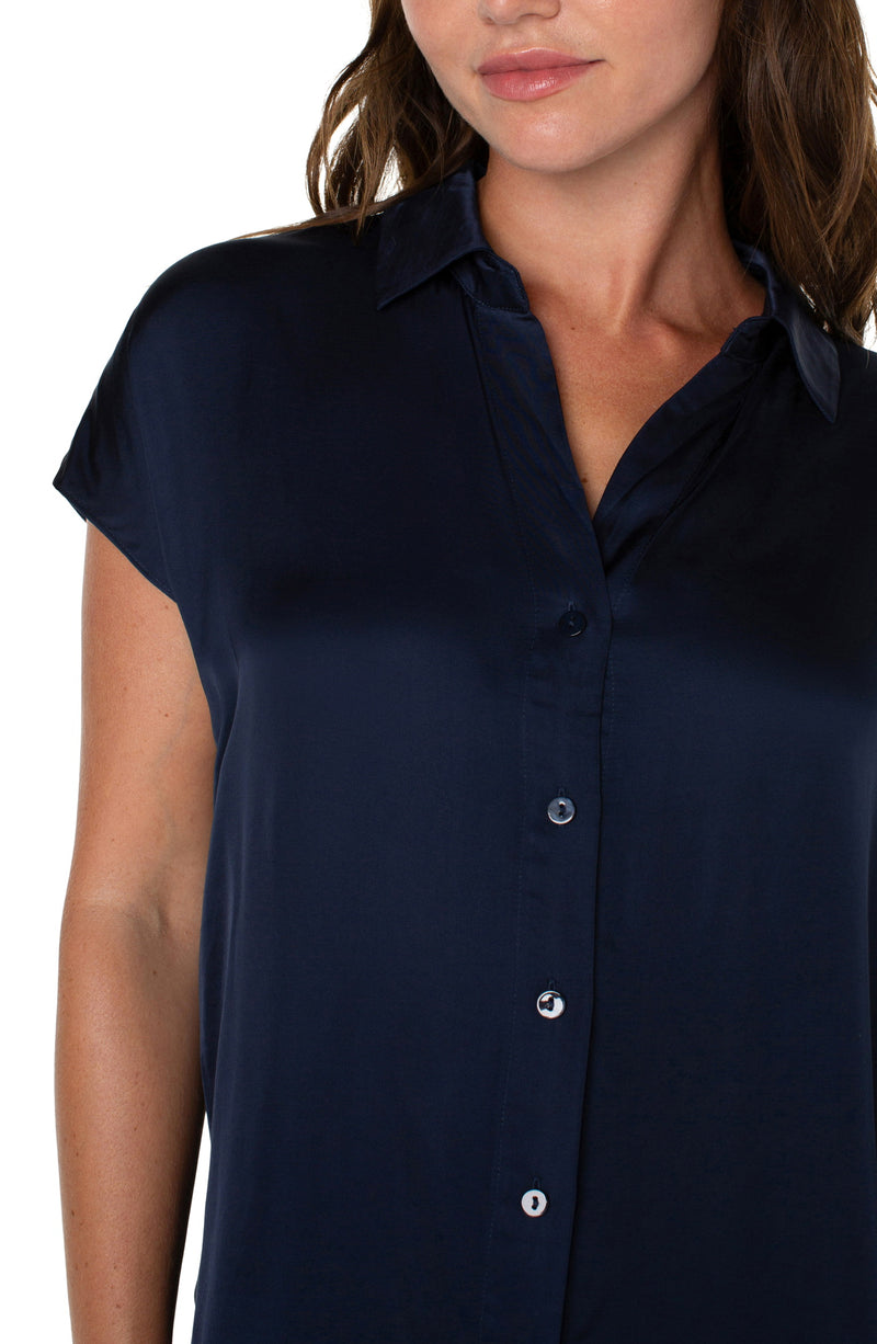 COLLARED BUTTON FRONT BLOUSE ( available in 3 colors)