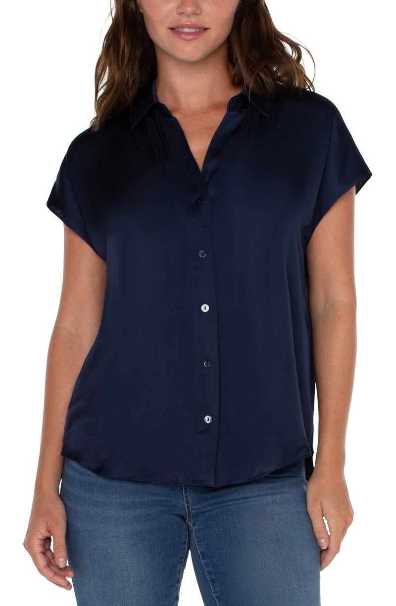 COLLARED BUTTON FRONT BLOUSE ( available in 3 colors)