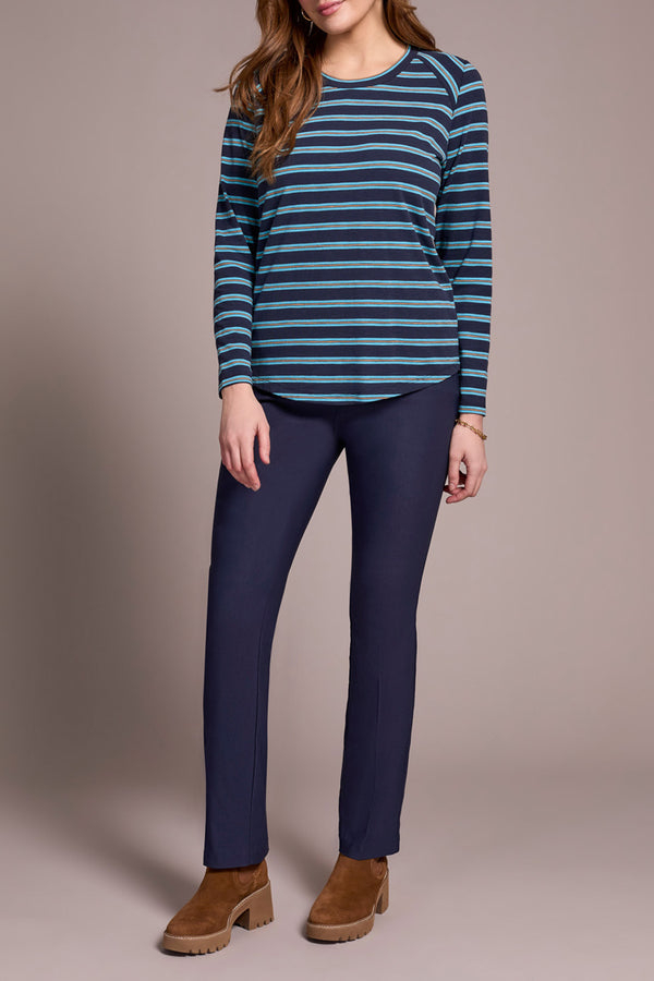STRIPE LONG SLEEVE CREW TOP