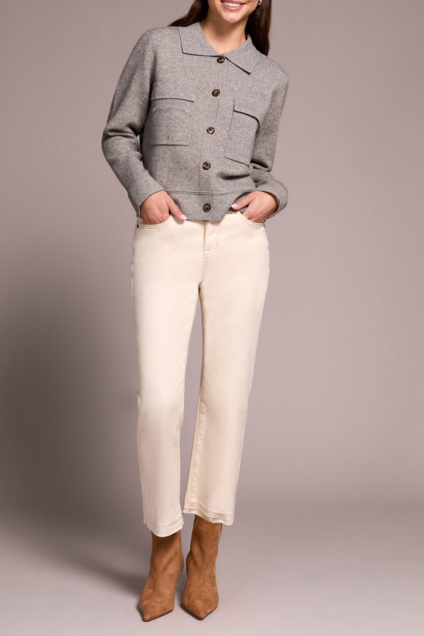 CARDI WITH COLLAR & POCKETS (available in 2 colors)