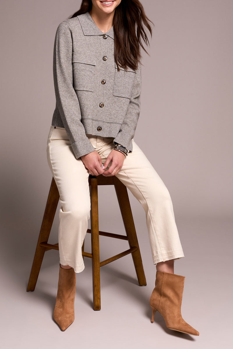 CARDI WITH COLLAR & POCKETS (available in 2 colors)