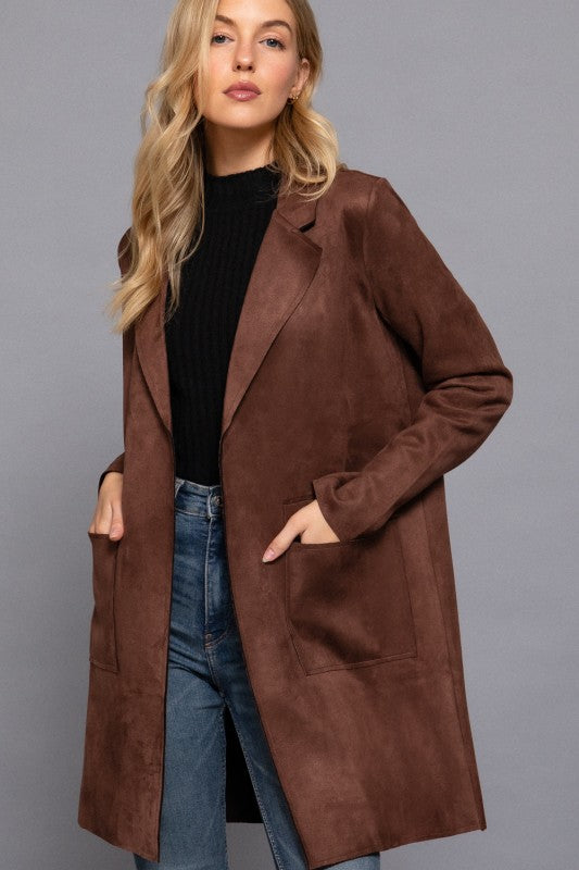 LONG SLEEVE FAUX LONG JACKET
