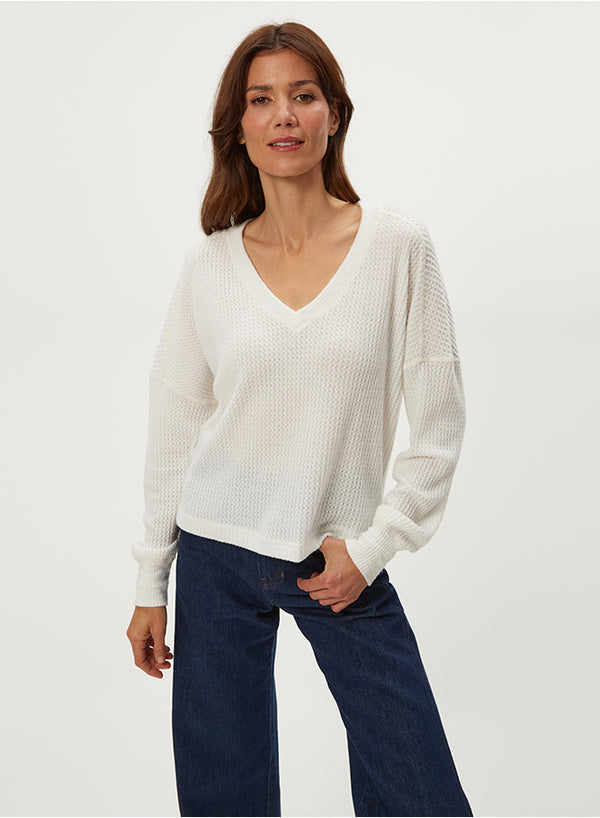 SALMA LONG SLEEVE V NECK TOP (available in charcoal Only)