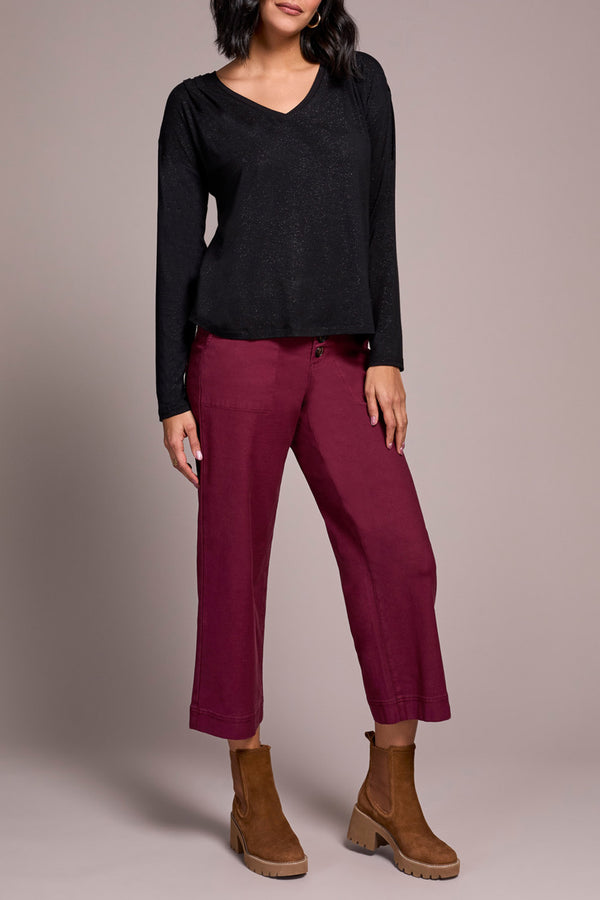 LONG SLEEVE V NECK WITH SHIMMER