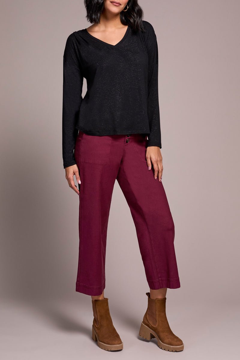 LONG SLEEVE V NECK WITH SHIMMER
