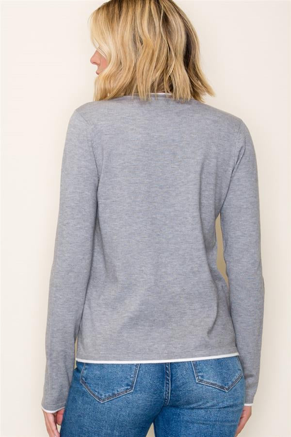 COLOR ACCENT PULLOVER SWEATER (2 colors)