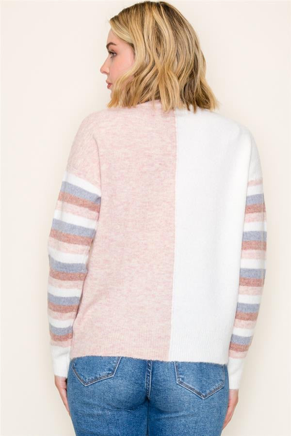 MULTI COLOR BLOCK SWEATER (available in 2 colors)