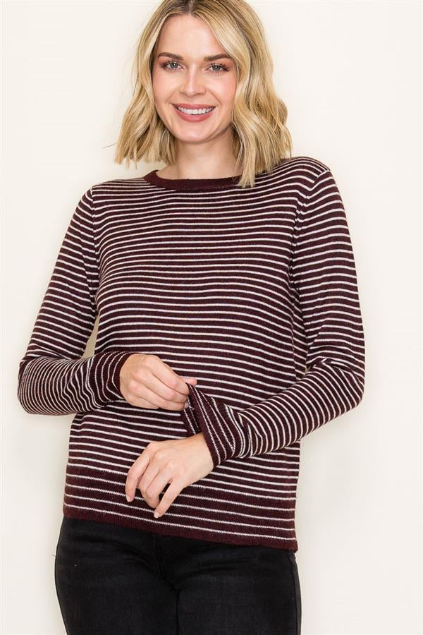 STRIPED CREW NECK SWEATER (available in more colors)