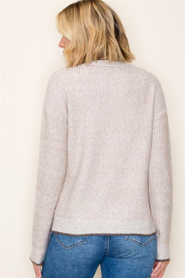 2TONE RIBBED SWEATER