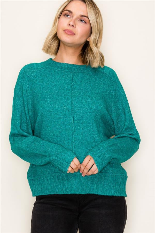 CENTER SEAM PULLOVER SWEATER