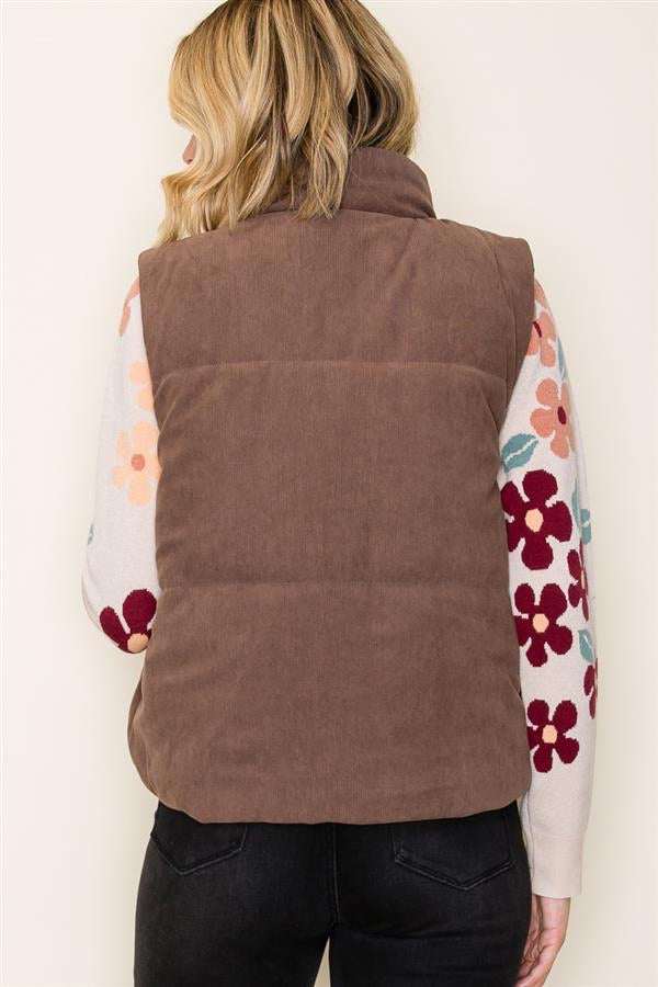 CORDUROY REVERSIBLE PUFFER VEST
