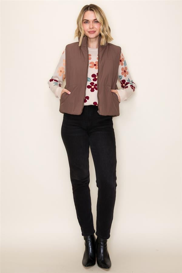 CORDUROY REVERSIBLE PUFFER VEST