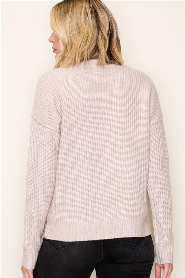 CHUNKY YARN V NECK SWEATER