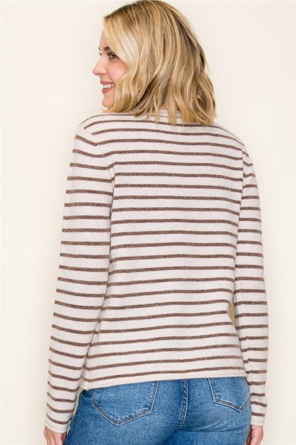 STRIPED CREW NECK SWEATER