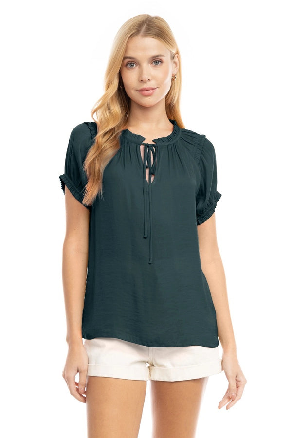 RAGLAN SLEEVE WITH RUFFLE NECK (2 COLORS)