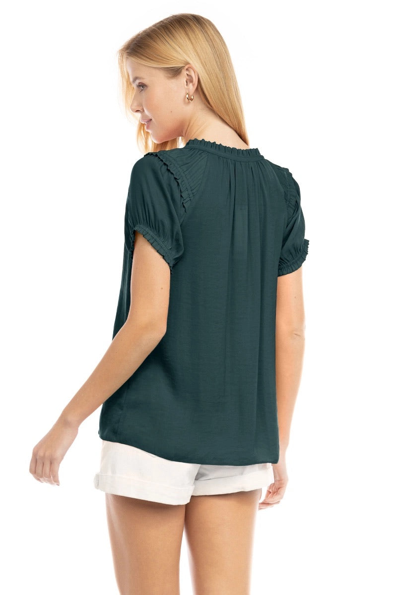 RAGLAN SLEEVE WITH RUFFLE NECK (2 COLORS)