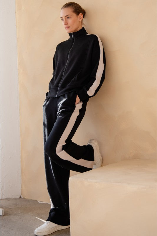 SCUBA STRIPED LEISURE SET (AVAILABLE ONLY IN SMOKY NAVY)