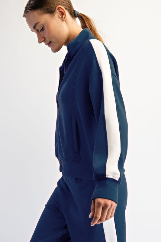 SCUBA STRIPED LEISURE SET (AVAILABLE ONLY IN SMOKY NAVY)
