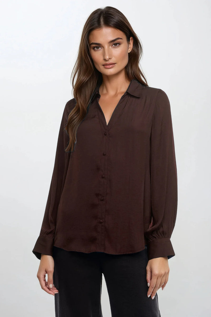 LONG SLEEVE V NECK BLOUSE