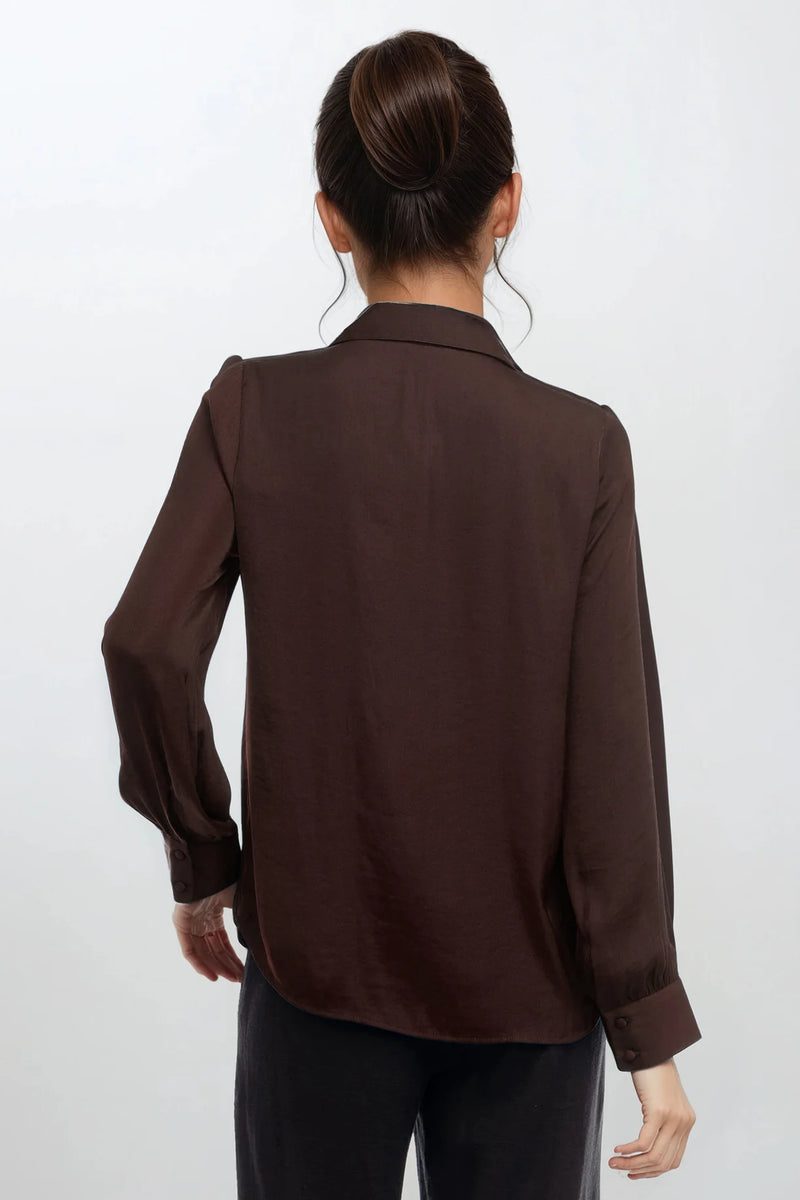 LONG SLEEVE V NECK BLOUSE