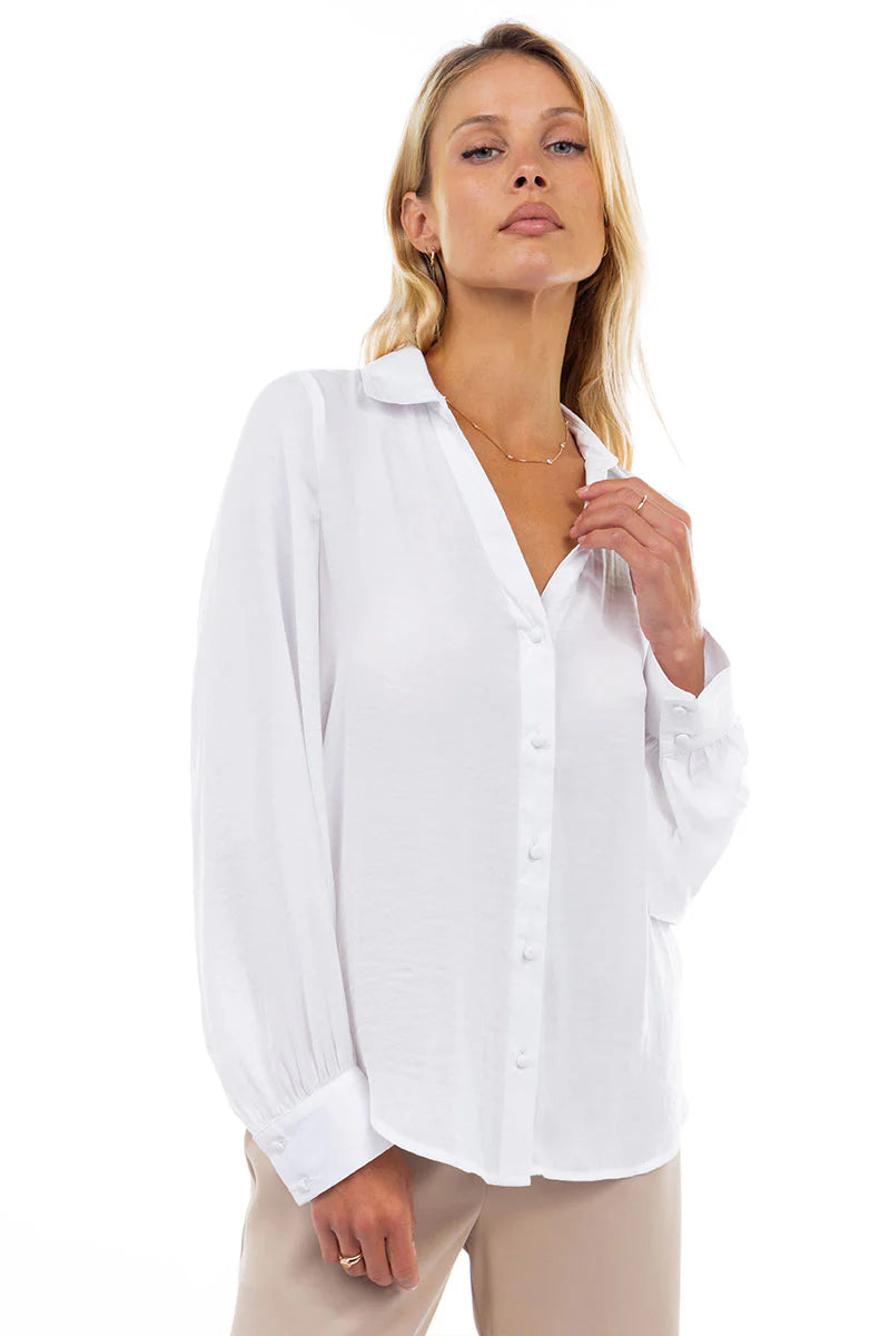 LONG SLEEVE V NECK BLOUSE