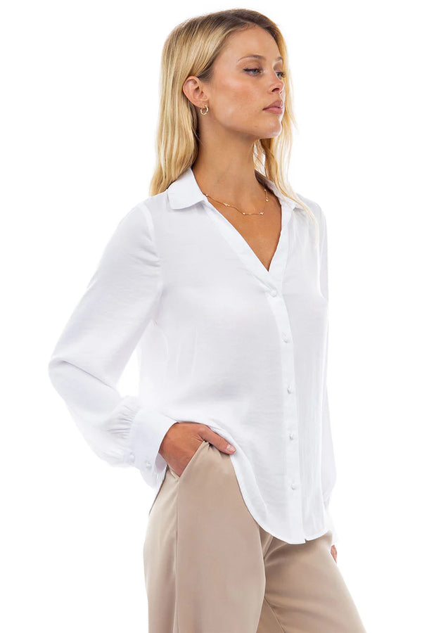 LONG SLEEVE V NECK BLOUSE
