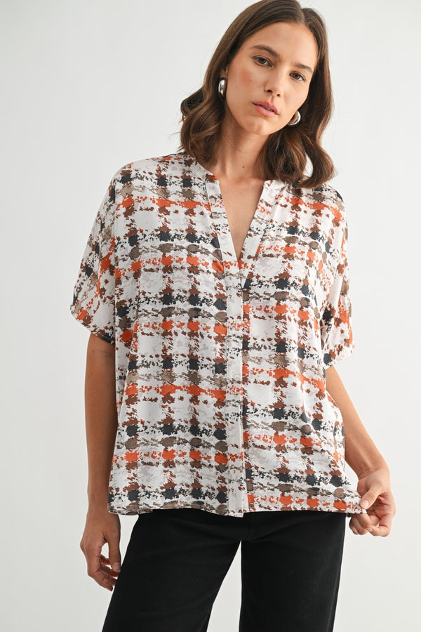 PLAID BLOUSE
