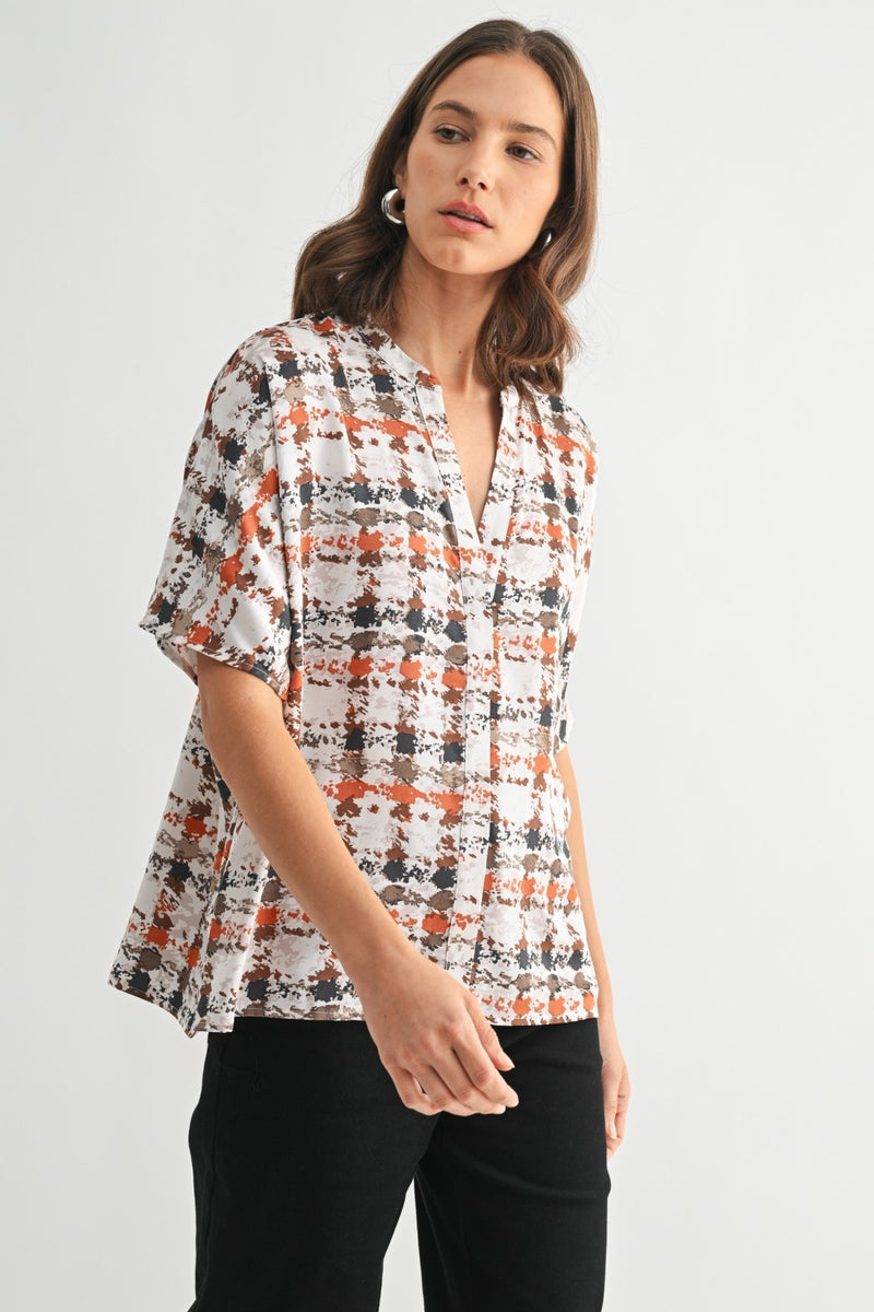 PLAID BLOUSE