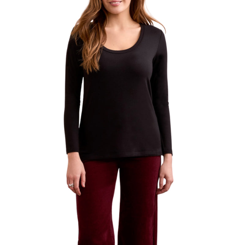 LONG SLEEVE SCOOP NECK TOP (available in 3 colors)