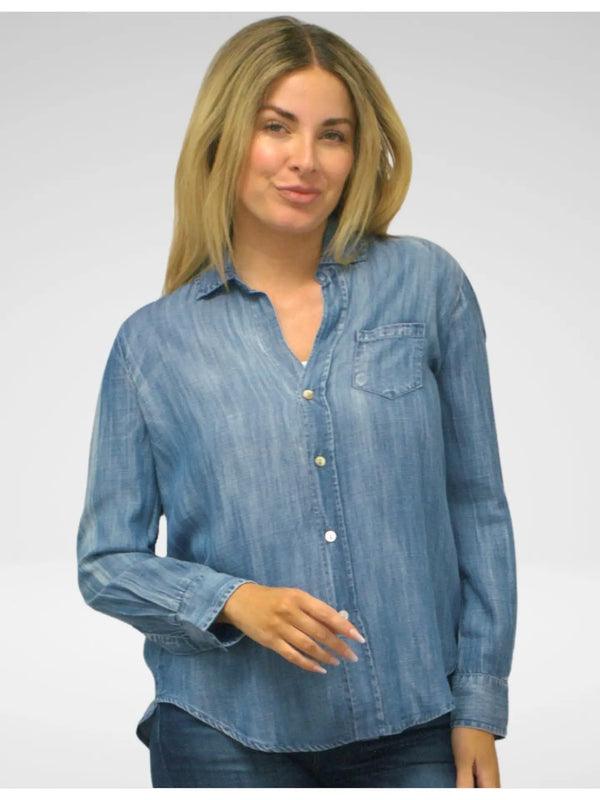 KORI SHIRT WITH EMBROIDERED BUTTERFLY