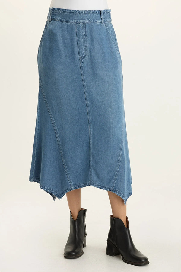 KYRIE LONG DENIM SKIRT