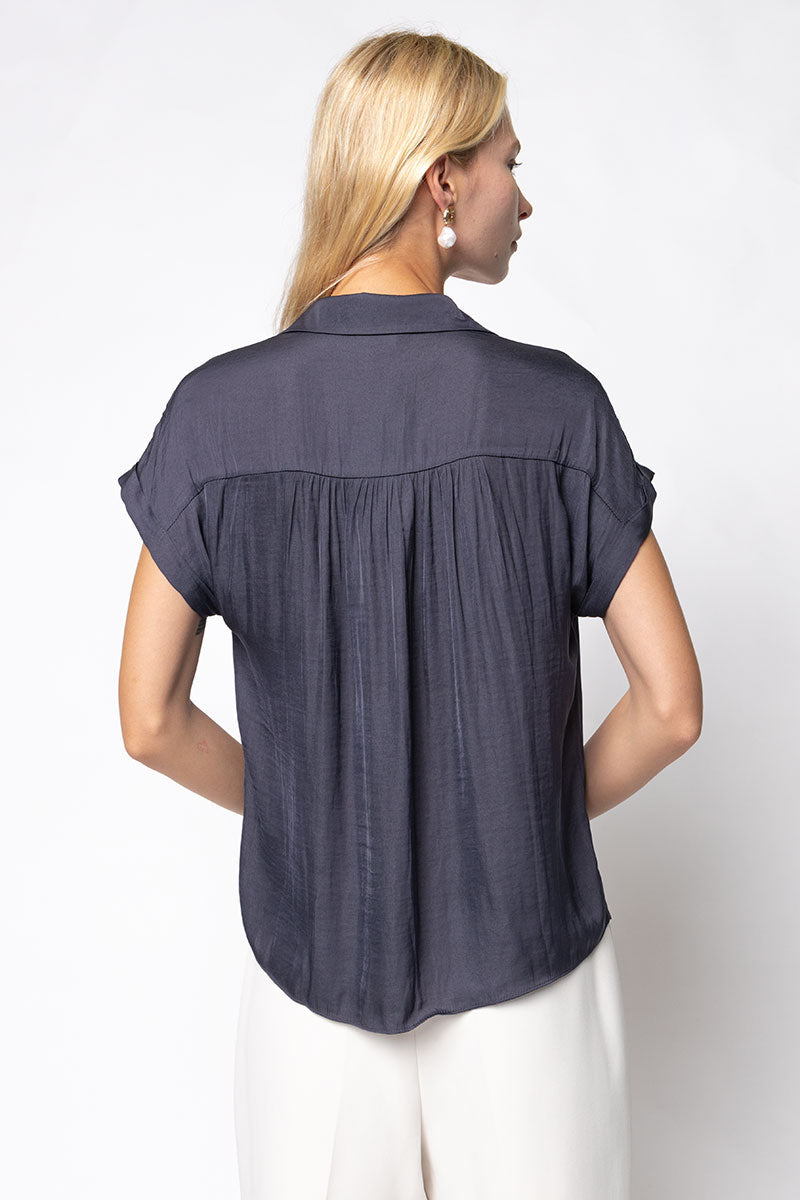 SHORT SLEEVE BUTTON DOWN TOP (available in 3 colors)
