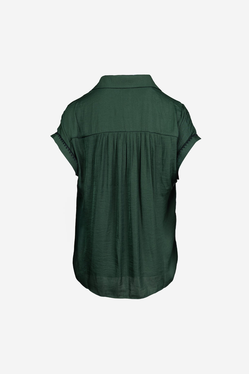 WHIPSTITCH SLEEVE BUTTON UP BLOUSE(available in 3colors)
