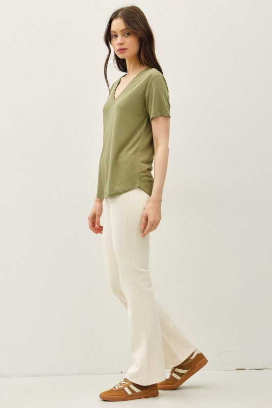 SUPER SOFT V NECK TEE ( available in 2 colors)