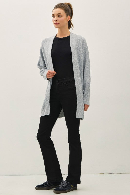 COZY LONG CARDI WITH POCKETS ( available in 2 colors)
