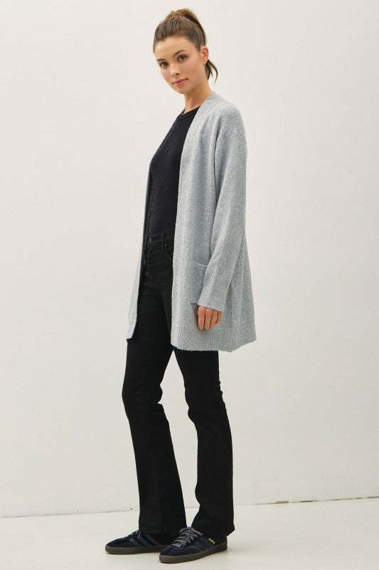 COZY LONG CARDI WITH POCKETS ( available in 2 colors)