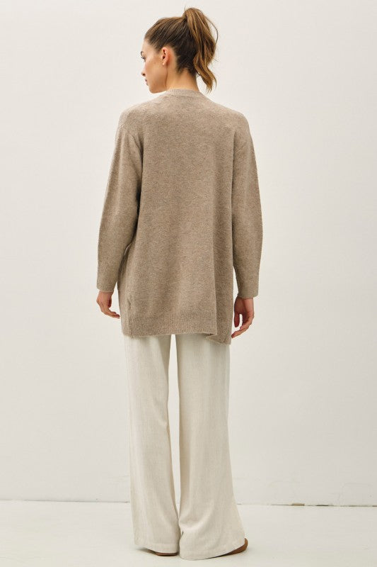COZY LONG CARDI WITH POCKETS ( available in 2 colors)