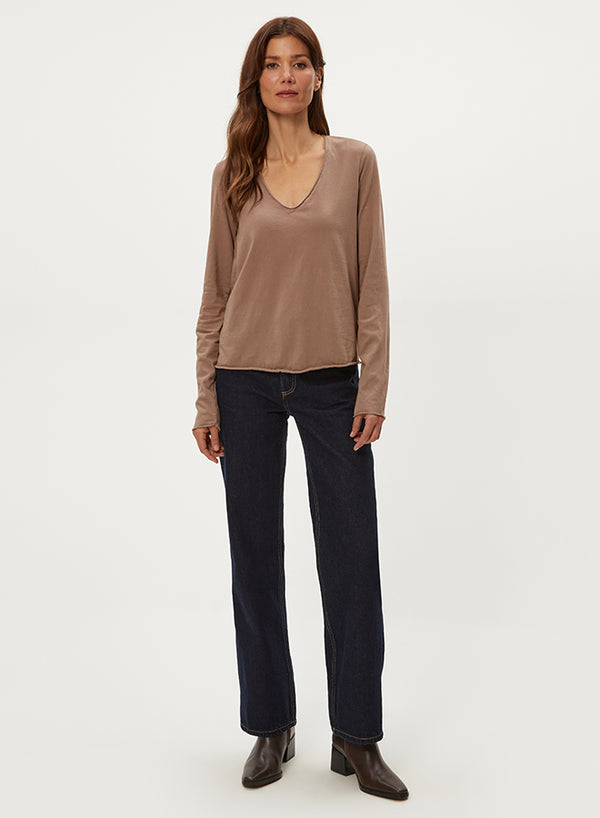 KAILEE V NECK LONG SLEEVE TEE