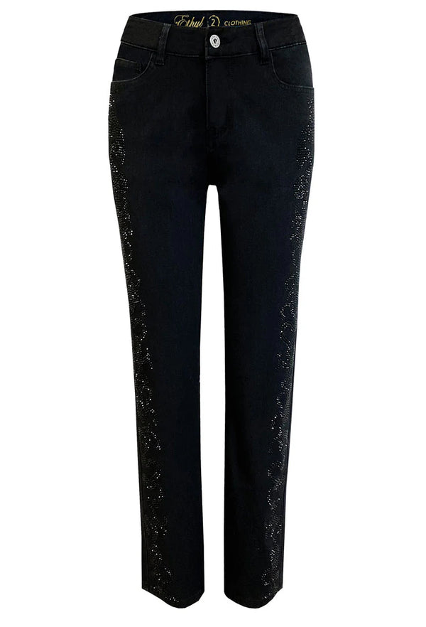 JEANS WITH BLACK STONES