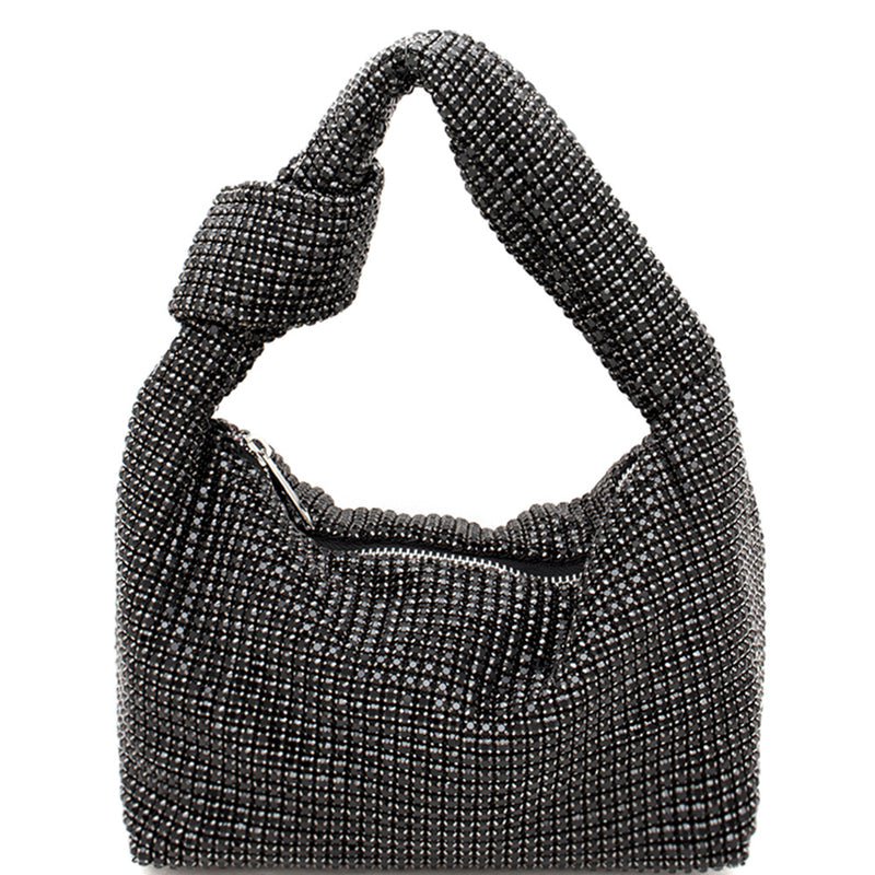 RHINESTONE KNOT HANDBAG