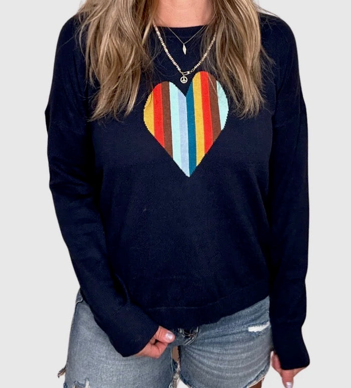 STRIPED HEART TOP