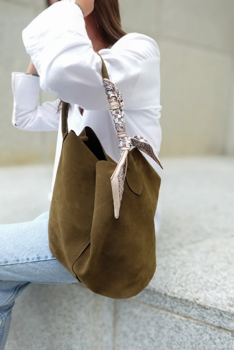 SUEDE BUCKET BAG ( available in 3 colors)