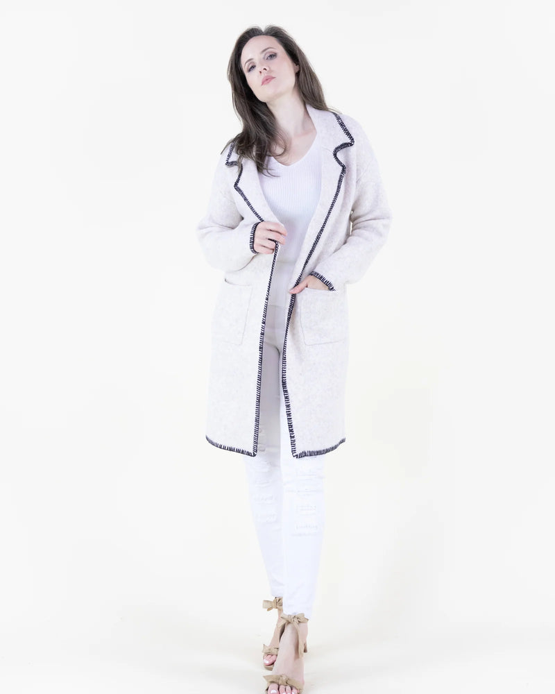 WHIP STITCH LONG CARDIGAN (available in2 colors)